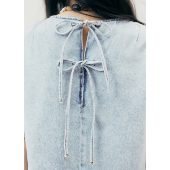 H&M платье TIE-DETAIL DENIM DRESS