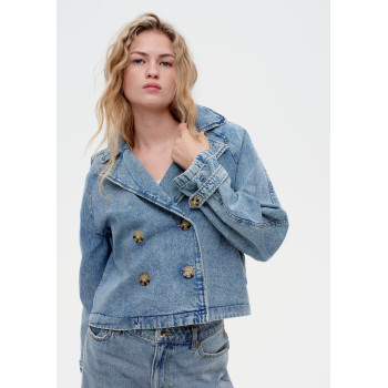 H&M джинсовый трэнч SHORT TRENCH COAT