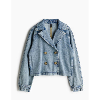 H&M джинсовый трэнч SHORT TRENCH COAT