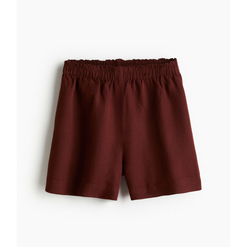 H&M льняные шорты LINEN-BLEND PULL-ON SHORTS