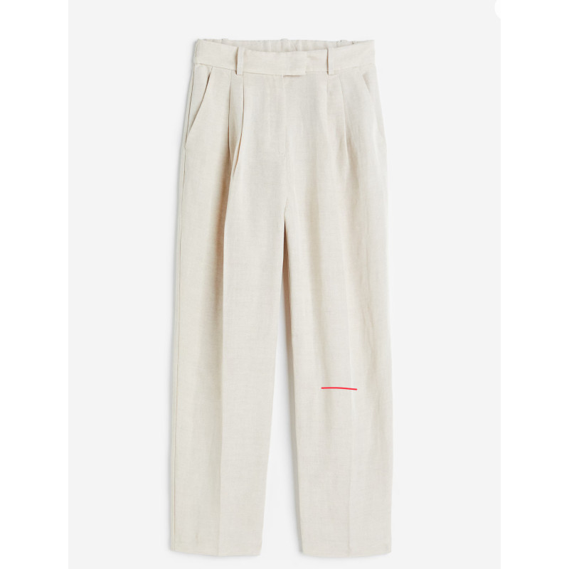 H&M льняные брюки TAPERED LINEN-BLEND PANTS