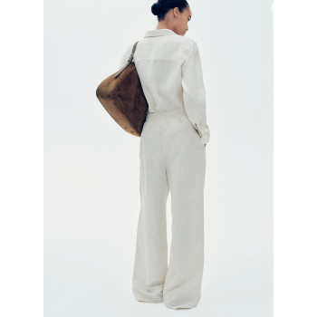 H&M льняные брюки WIDE-LEG LINEN-BLEND PANTS