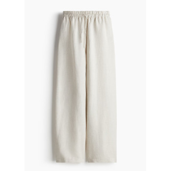 H&M льняные брюки WIDE-LEG LINEN-BLEND PANTS