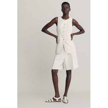 H&M шорты-бермуды LINEN-BLEND BERMUDA SHORTS