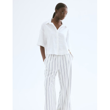 H&M укороченная льняная рубашка PREMIUM SELECTION LINEN BLEND SHIRT