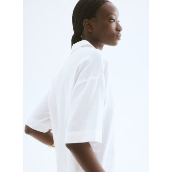 H&M укороченная льняная рубашка PREMIUM SELECTION LINEN BLEND SHIRT