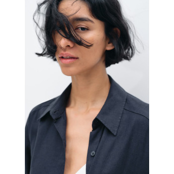 H&M рубашка-платье PREMIUM SELECTION LINEN-BLEND SHIRT DRESS
