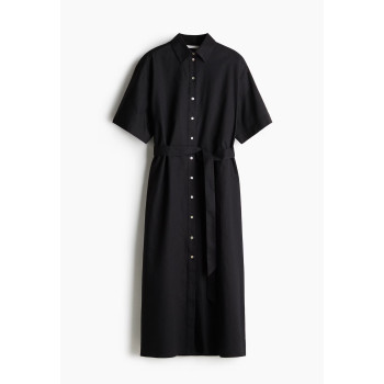H&M Рубашка-платье на пуговицах PREMIUM SELECTION LINEN-BLEND SHIRT DRESS