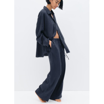 H&M льняные брюки PREMIUM SELECTION WIDE-LEG LINEN-BLEND PANTS