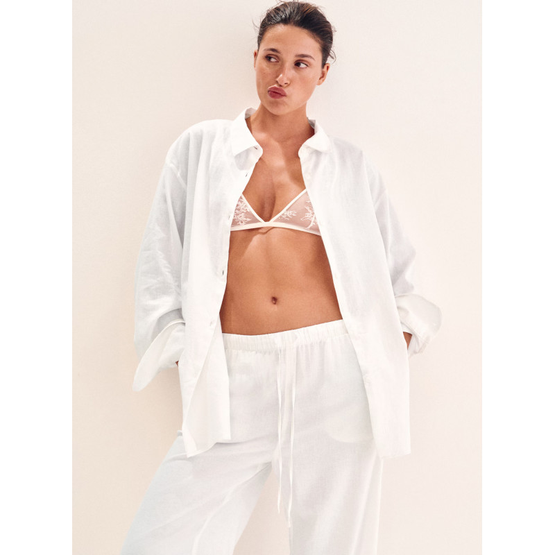 H&M льняная рубашка PREMIUM SELECTION LINEN-BLEND SHIRT