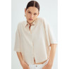 H&M укороченная льняная рубашка LINEN BLEND SHIRT