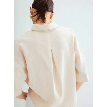 H&M укороченная льняная рубашка LINEN BLEND SHIRT
