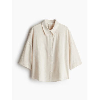 H&M укороченная льняная рубашка LINEN BLEND SHIRT