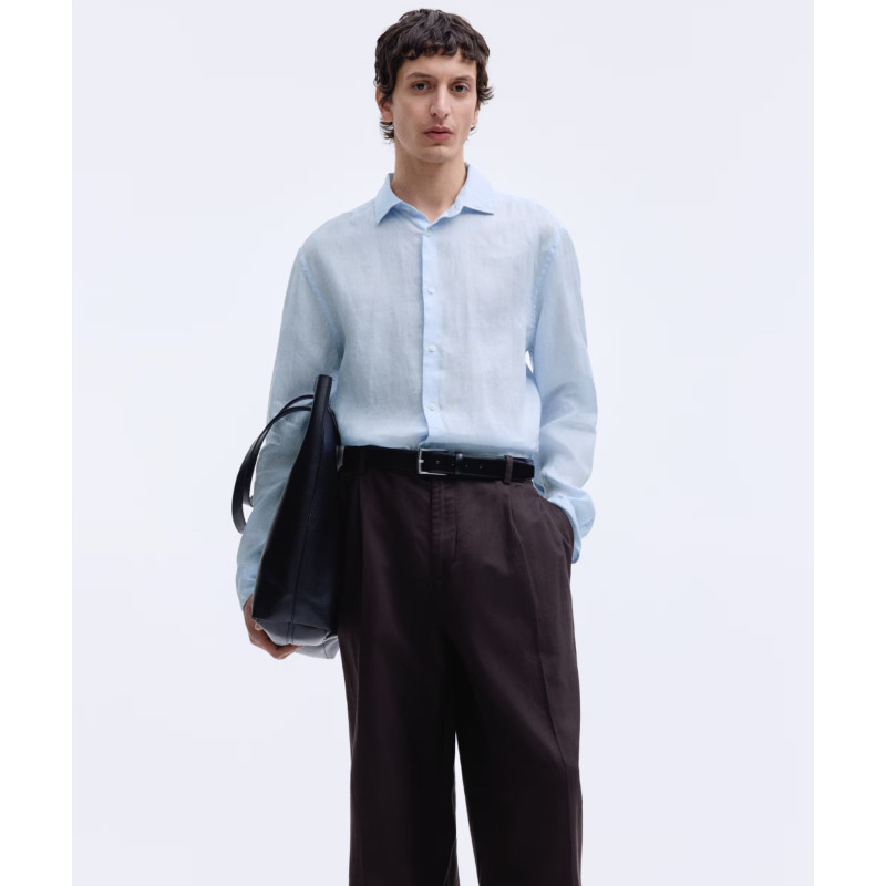 H&M льняная рубашка PREMIUM SELECTION SLIM FIT LINEN SHIRT