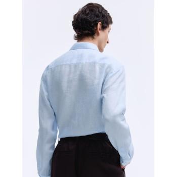 H&M льняная рубашка PREMIUM SELECTION SLIM FIT LINEN SHIRT