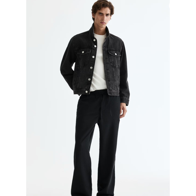H&M льняные брюки PREMIUM SELECTION RELAXED-FIT LINEN-BLEND PANTS