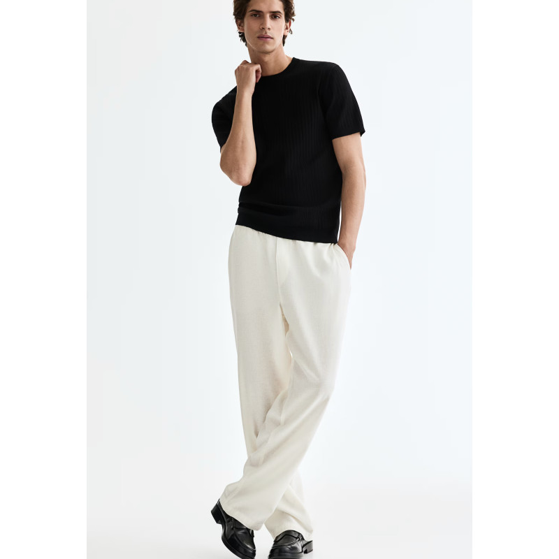H&M льняные брюки PREMIUM SELECTION RELAXED-FIT LINEN-BLEND PANTS