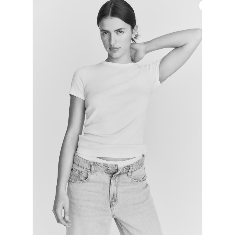 H&M футболка RIBBED T-SHIRT