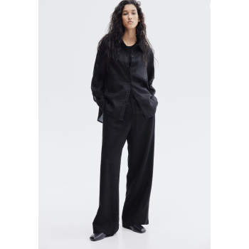 H&M льняные брюки WIDE-LEG LINEN-BLEND PANTS